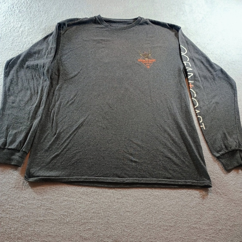 Ocean & Coast Mens Outfitters Hunting Graphic Tee‎ Charcoal Large Long Sleeve